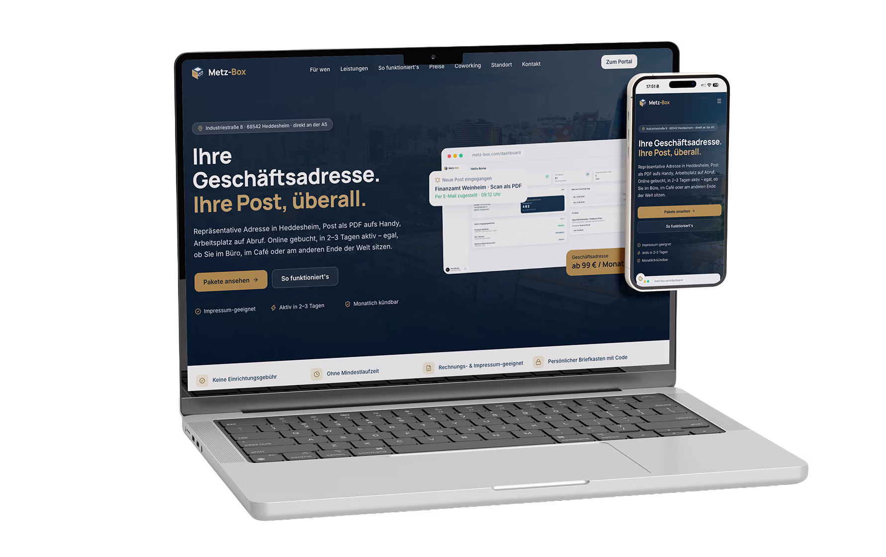 Metz-Box: Web-App mit Backend, KI-gestützter KYC-Check, Kunden-Dashboard