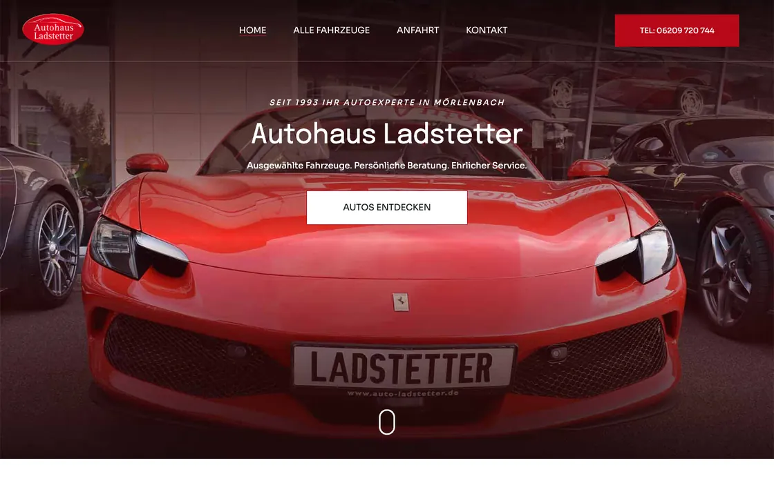 Webseite von Autohaus Ladstetter