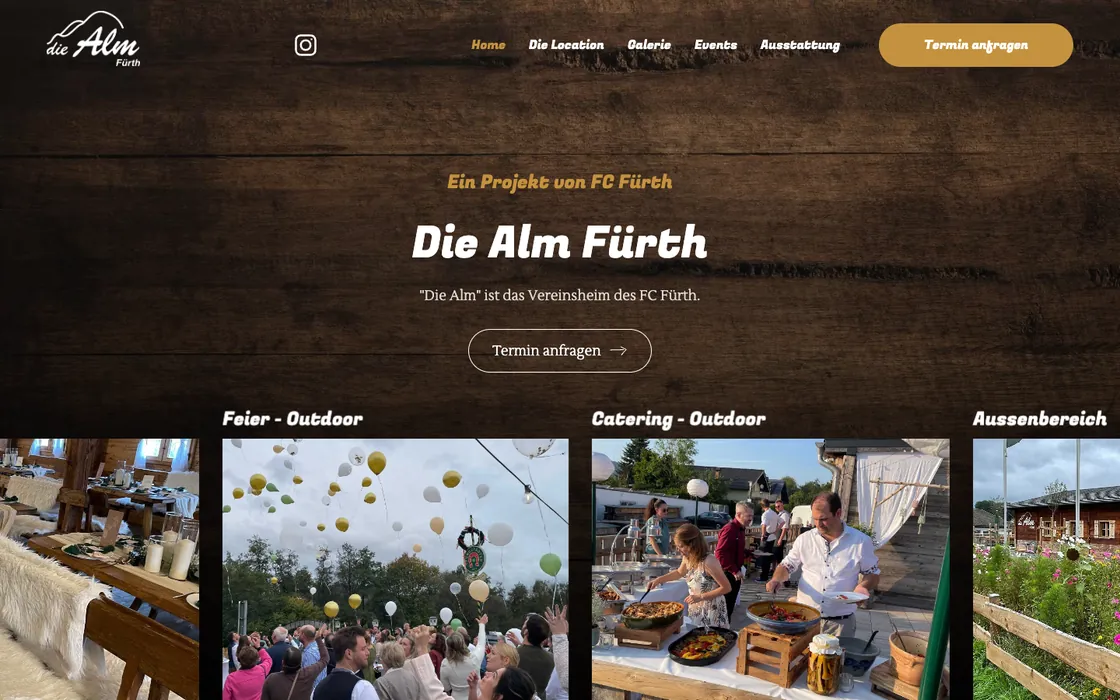 Webseite von Die Alm Fürth