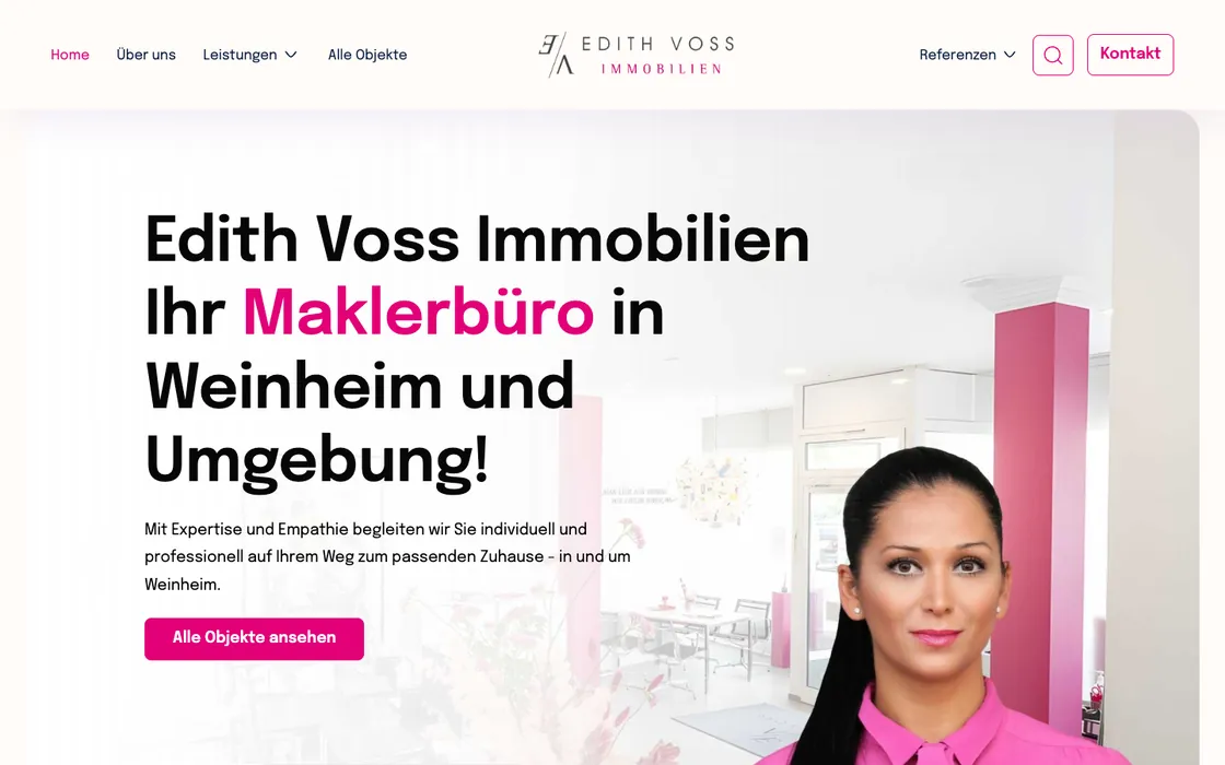 Webseite von Edith Voss Immobilien