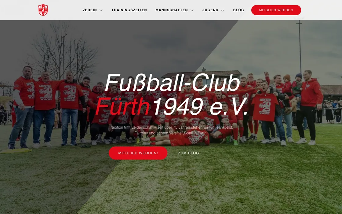 Webseite von FC Fürth