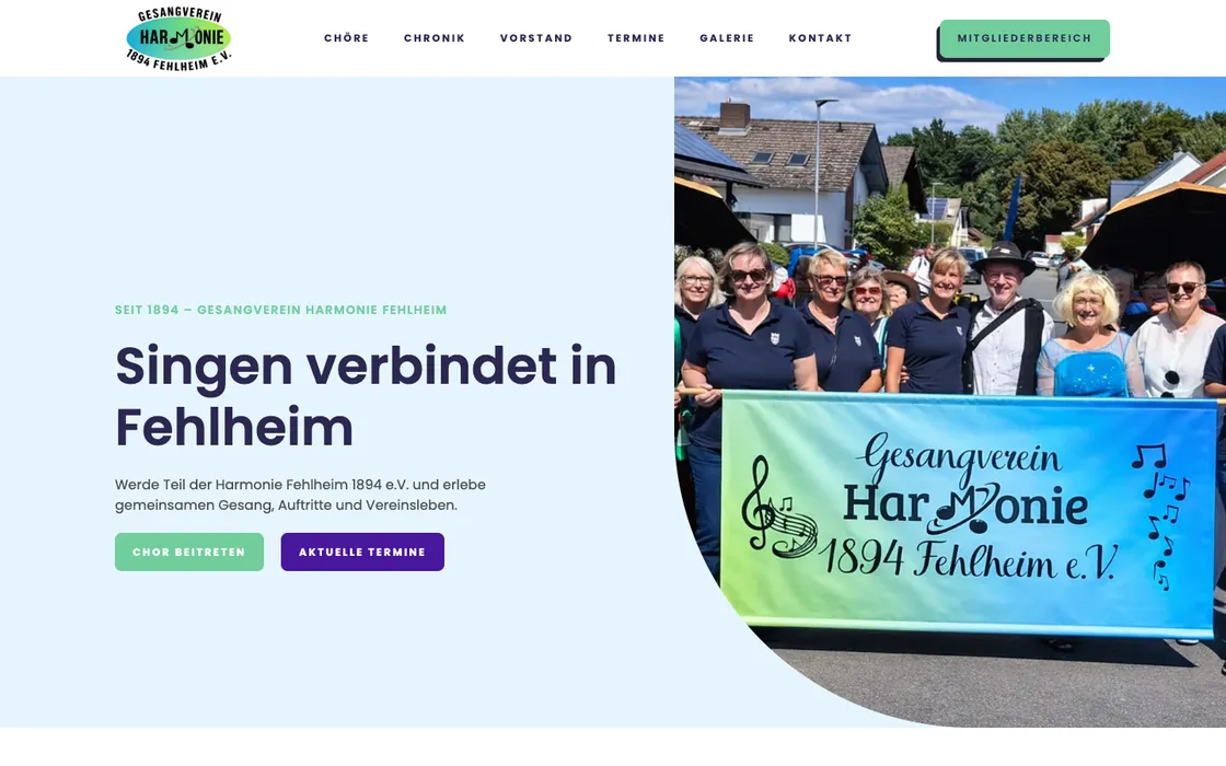 Webseite von Harmonie Fehlheim