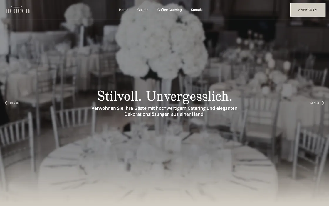 Webseite von Heaven Events