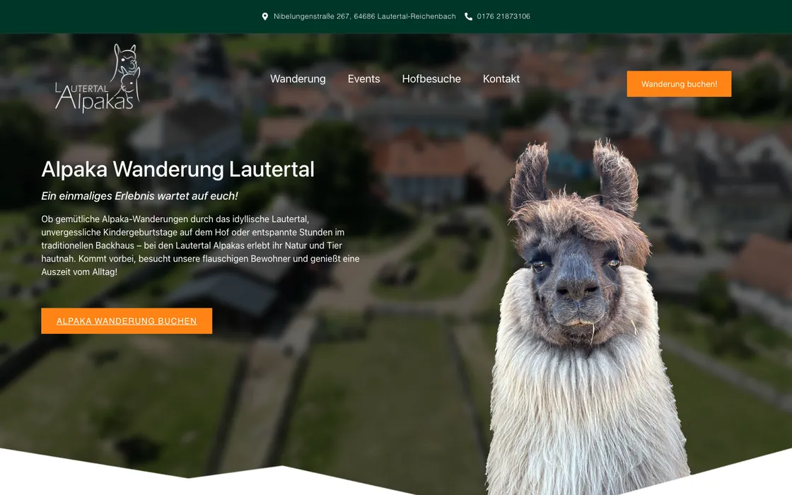Webseite von Lautertal Alpakas