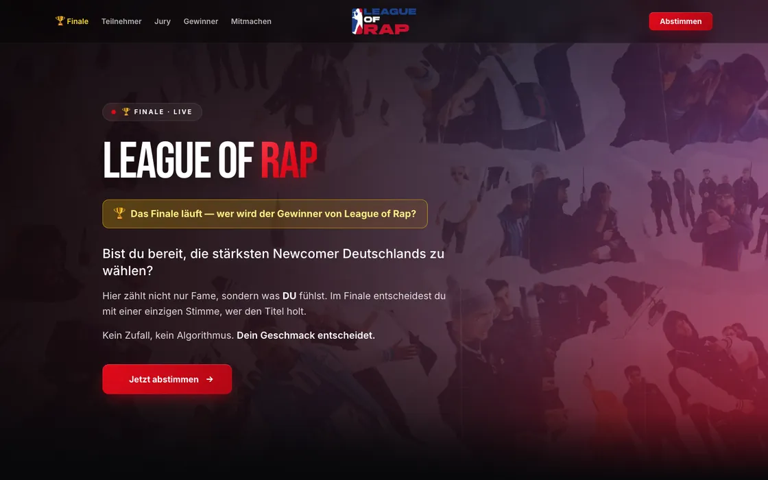Webseite von League of Rap