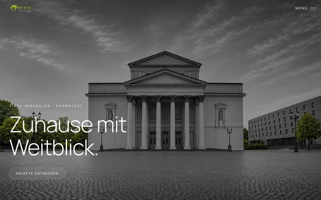 Webseite von Vista Immobilien